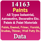 14163 Companies - Paints (All Types Industrial, Automotive, Decorative Etc. Paints & Paint Materials Paints, Enamel, Brush, Varnish, Paint Booth, Spray Gun Etc.) Data - In Excel Format