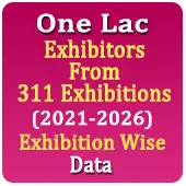 One Lac Exhibitors From 311 Exhibitions (2021-2026) Exhibition Wise Data - In Excel Format 