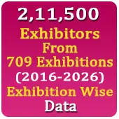 2,11,500 Exhibitors From 709 Exhibitions (2016-2026) Exhibition Wise Data - In Excel Format