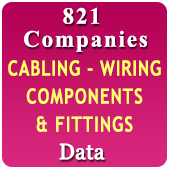 821 Companies - CABLING - WIRING COMPONENTS & FITTINGS (ALL INDIA) DATA  - In Excel Format
