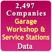 2,497 Companies - Garage, Workshop & Service Stations, Products, Equipments, Machinery & Tools  Data - In Excel Format