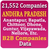 21,552 ANDHRA PRADESH (Anantapur, Bapatla, Chittoor, Dhone, Guntur, Vijayawada, Nellore, Etc.) B2B Companies Data - In Excel Format