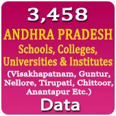 3,458 ANDHRA PRADESH Schools, Colleges, University & Institutes (Visakhapatnam, Guntur, Nellore, Tirupati, Chittoor, Anantapur Etc.) Data - In Excel Format 