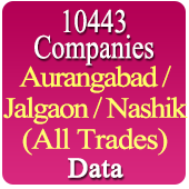 10443 Companies from Aurangabad / Jalgaon / Nashik Business, Industry, Trades ( All Types Of SME, MSME, FMCG, Manufacturers, Corporates, Exporters, Importers, Distributors, Dealers) Data - In Excel Format