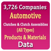 3,726 Companies - Automotive Clutches & Clutch Assemblies - Products & Materials Data - In Excel Format