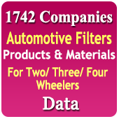 1,742 Companies - Automotive Filters Products & Materials For Two / Three / Four Wheelers Data - In Excel Format