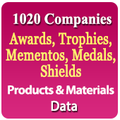 1020 Companies - Awards, Trophies, Momentos, Medals, Shields Products & Materials Data - In Excel Format
