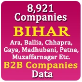 8,921 BIHAR (Ara, Ballia, Chhapra, Gaya, Madhubani, Patna, Muzaffarnagar Etc.) B2B Companies Data - In Excel Format