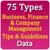 75 Types Business, Finance & Company Management Tips & Guidelines