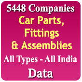 5,448 Companies - Car Parts, Fittings & Assemblies Data (All Types) - In Excel Format