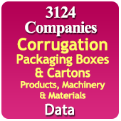 3124 Companies - Corrugation, Packaging Boxes & Cartons Products, Machinery & Materials Data - In Excel Format