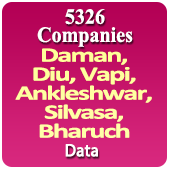 5326 Companies from Daman, Diu, Vapi, Ankleshwar, Silvasa, Bharuch Business, Industry, Trades ( All Types Of SME, MSME, FMCG, Manufacturers, Corporates, Exporters, Importers, Distributors, Dealers) Data - In Excel Format