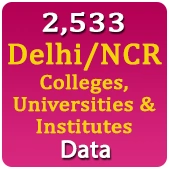 2,533 Delhi / NCR Colleges, Universities & Institutes Data - In Excel Format