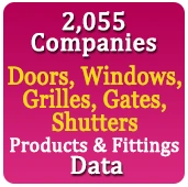 2,055 Companies - Doors, Windows, Grilles, Gates, Shutters Products & Fittings Data - In Excel Format