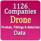 1126 Companies - Drone Equipments, Products & Materials (Drone, Propellers, Battery, Remote, Camera, FPV Gears, Sensors, Motor, GPS Module, Barometer, Accelerometer, Antenna, Altimeter, Recovers Etc. India & International Data - In Excel Format