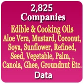 2,825 Companies - Edible Oil & Cooking Oils (Aloe Vera, Mustard, Coconut, Soya, Sunflower, Refined, Seed, Vegetable, Palm, Canola, Ghee, Groundnut Etc.) Products, Machinery & Packaging Data - In Excel Format