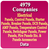 4979 Companies - Electrical Panels, Control Panels, Starter Panels, Breaker Panels, DCS Panels, AMF Panels, Temperature Control Panels, Switchgear Panels, Power Panels, Fire Panels Etc. & Panel Accessories Data - In Excel Format