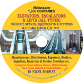 1,800 Companies - Elevators, Escalators, & Lifts (All Types) Products, Spares, Equipments & Fittings Data - In Excel Format