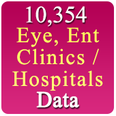 All India 10,354 Eye, Ent Clinic & Hospitals (All Types) Data - In Excel Format