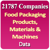 21787 Companies From Food Packaging Products, Materials & Machines Data - In Excel Format