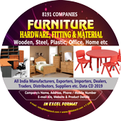 8,191 Companies - Furniture, Hardware, Fitting & Material (Wooden, Steel, Plastic, Office, Home Etc.) Data - In Excel Format