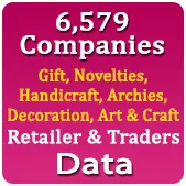 6,579 Companies - Retailer & Traders - Gift, Novelties, Handicraft, Archies, Decoration, Art & Craft Data - In Excel Format