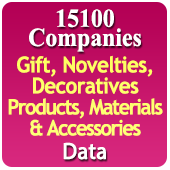 15100 Companies - Gift, Novelties, Decoratives Products, Materials & Accessories (Corporate, Business, Festivals, Advertising) Data - In Excel Format