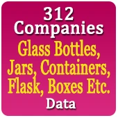 312 Companies - Glass Bottles, Jars, Containers, Flask, Boxes Etc. Data - In Excel Fomat