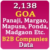 2,138 GOA (Panaji, Margao, Mapusa, Ponda, Madgaon Etc.) B2B Companies Data - In Excel Format