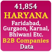41,854 HARYANA (Faridabad, Gurgaon, Karnal, Bhiwani Etc.) B2B Companies Data - In Excel Format