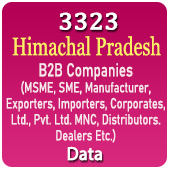 3323 HIMACHAL PRADESH B2B Companies (MSME, SME, Manufacturers, Exporters, Importers, Corporates, Ltd., Pvt. Ltd., MNC, Distributors, Dealers Etc.) Data - In Excel Format