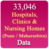 Pune / Maharashtra 33,046 Hospitals, Clinics & Nursing Homes Data (All Types) - In Excel Format