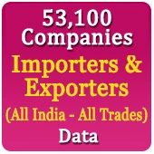 53,100 Companies - Indian Importers & Exporters (All Trades) Data - In Excel Format