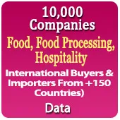 10,000 Companies - Food, Food Processing, Hospitality International Buyers & Importers (From +150 Countries) Data - In Excel Format