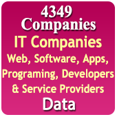 4349 Companies - IT Companies (Web, Software, Apps, Pragramming, Developers & Service Providers) Data - In Excel Format