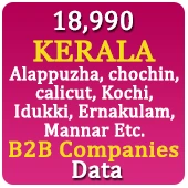 18,990 KERALA (Alappuzha, chochin, calicut, Kochi, Idukki, Ernakulam, Mannar Etc.) B2B Companies Data - In Excel Format
