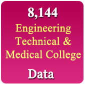 8,144 Medical, Engineering & Technical  Colleges (All India) Data - In Excel Format