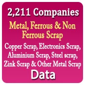 2,211 Companies - Metal, Ferrous & Non Ferrous Scrap Data - In Excel Format