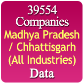 39554 Companies from MADHYA PRADESH / CHHATTISGARH Business, Industry, Trades ( All Types Of SME, MSME, FMCG, Manufacturers, Corporates, Exporters, Importers, Distributors, Dealers) Data - In Excel Format