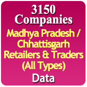 3150 Companies - Madhya Pradesh / Chhattisgarh Retailers & Traders (All Types) Data - In Excel Format