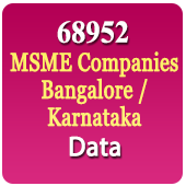Bangalore / Karnataka 68,952 MSME Companies (All Types) Data - In Excel Format