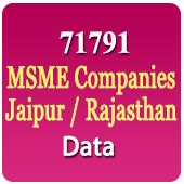 Jaipur / Rajasthan 71,791 MSME Companies (All Types) Data - In Excel Format
