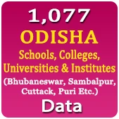 1,077 ODISHA Schools, Colleges, Universities & Institutes (Bhubaneswar, Sambalpur, Cuttack, Puri Etc.) Data - In Excel Format