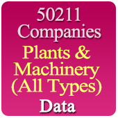 50211 Companies Related to All Types Plants & Machinery ( Hydraulic, Pneumatic, Rubber, CNC, Lathe, Forging, Cleaning, Rolling Mills, Grinding, Milling, Shot Blasting, Shearing, Crushers, Power Press, Moulding, Metal Forming, Cutting, Shedding, Wire Drawing, Blow Film Plant, Etc.)  Data - In Excel Format