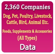 2,360 Companies - Dog, Pet, Poultry, Livestock, Dog, Animals, Cattle, Bird Foods & Suppliments Data - In Excel Format