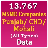 13,767 MSME Companies Punjab / CHD / Mohali (All Types) Data - In Excel Format
