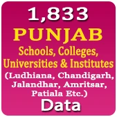 1,833 PUNJAB Schools, Colleges, Universities & Institutes (Ludhiana, Chandigarh, Jalandhar, Amritsar, Patiala Etc.) Data - In Excel Format