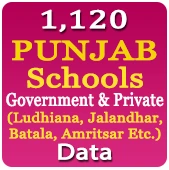 1,120 PUNJAB Government & Private Schools (Ludhiana, Jalandhar, Batala, Amritsar Etc.) Data - In Excel Format
