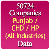 50724 Companies from PUNJAB / CHANDIGARH / HIMACHAL PRADESH Business, Industry, Trades ( All Types Of SME, MSME, FMCG, Manufacturers, Corporates, Exporters, Importers, Distributors, Dealers) Data - In Excel Format