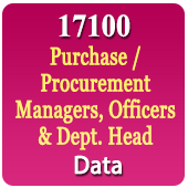 17,100 All India Purchase / Procurement Managers, Officers & Dept. Head Data - In Excel Format